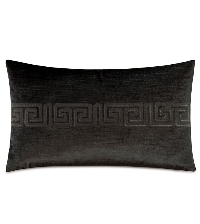 Antiquity Greek Key Decorative Pillow in Ebony