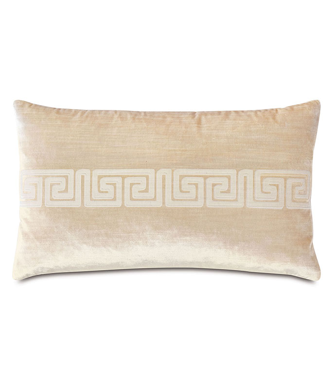 Antiquity Greek Key Decorative Pillow in Cream