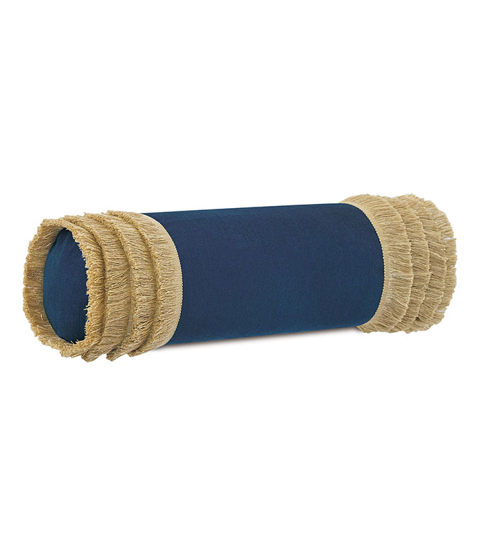 Siesta Fringe Bolster in Indigo