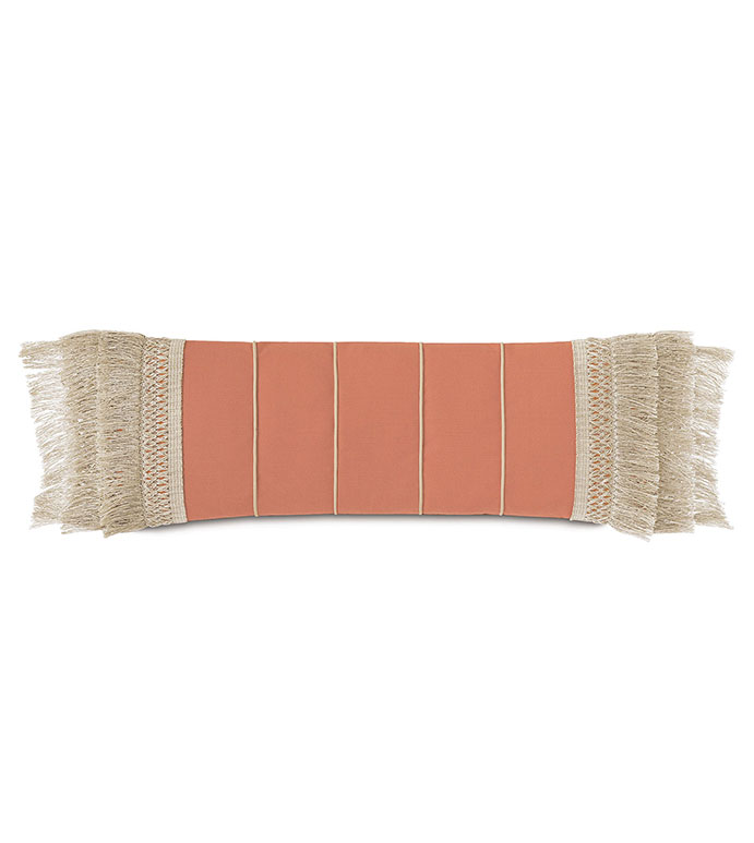 Siesta Fringe Decorative Pillow  in Papaya