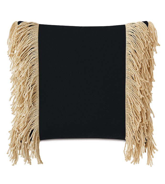 Palermo Fringe Decorative Pillow in Black