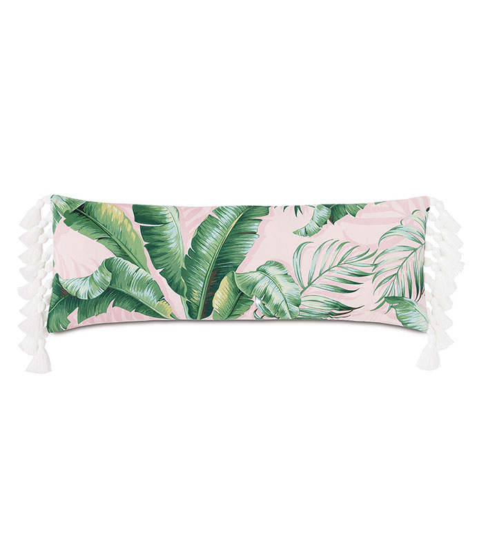 Abaca Tassel Decorative Pillow in Flamingo