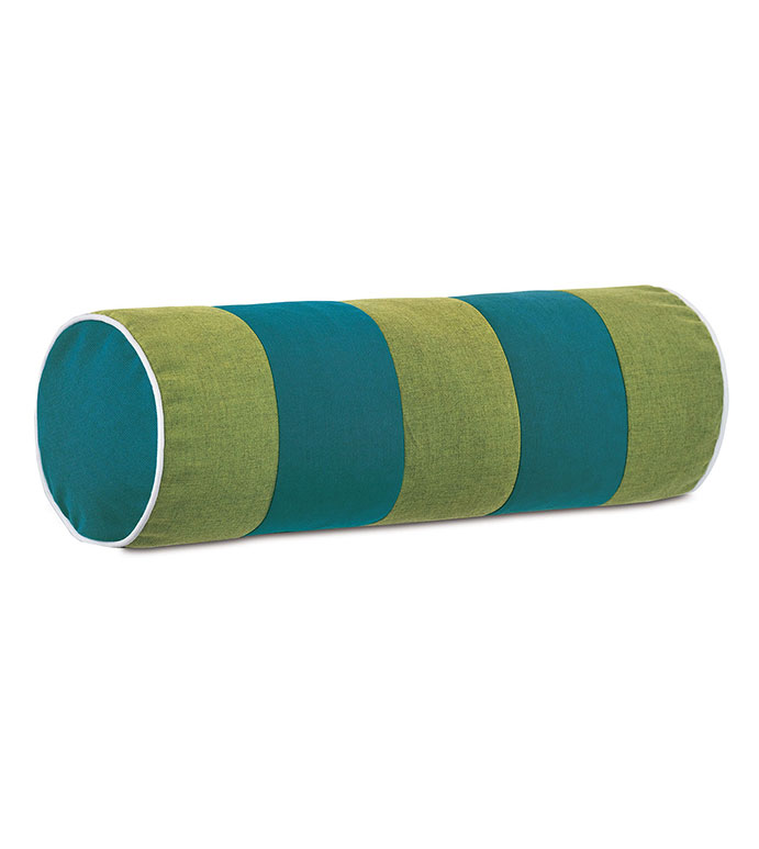 Plage Striped Bolster in Teal