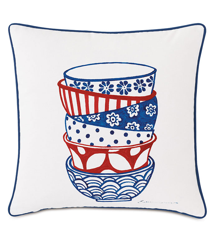 Porcelain Bowl Decorative Pillow