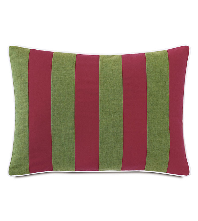 Plage Striped Decorative Pillow in Moss