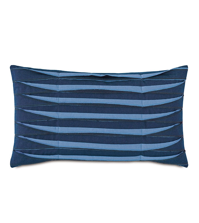 Plisse Pleated Decorative PIllow in Indigo