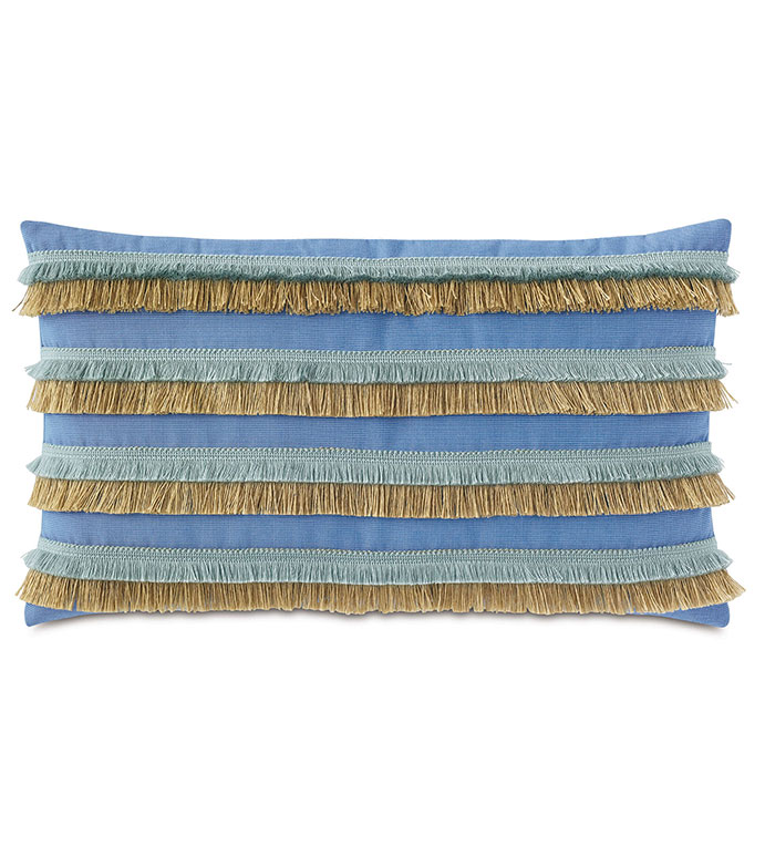 Nocatee Fringe Decorative Pillow in Blue