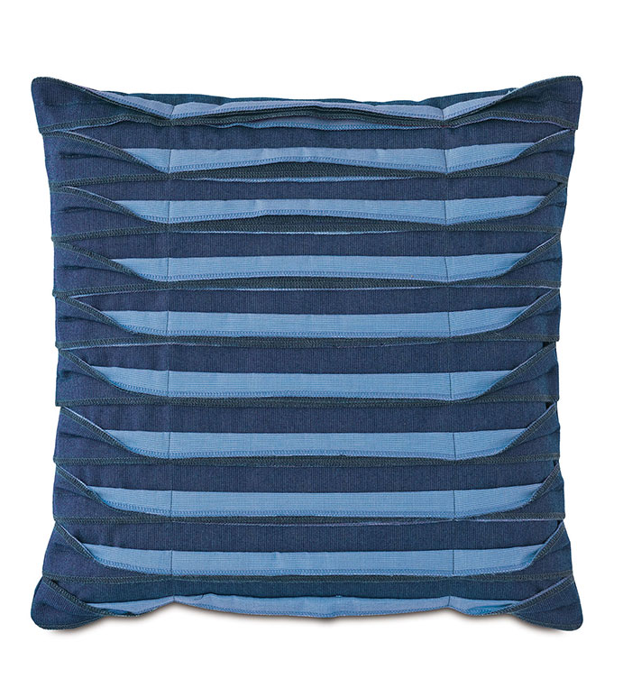 Plisse Pleated Decorative PIllow in Indigo