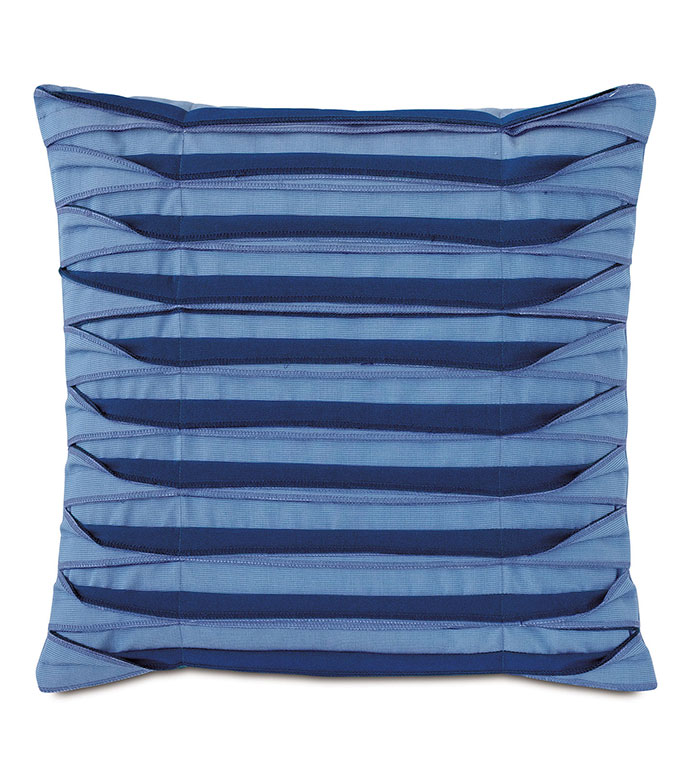 Plisse Pleated Decorative PIllow in Blue