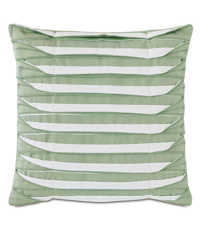 Plisse Pleated Decorative PIllow in Celadon