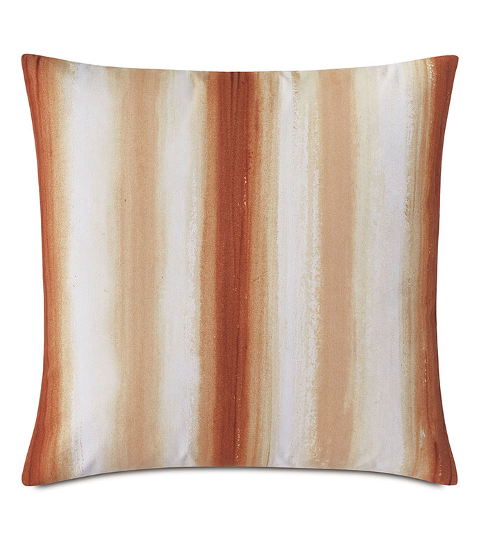 Palmetto Handpainted Decorative Pillow in Orange