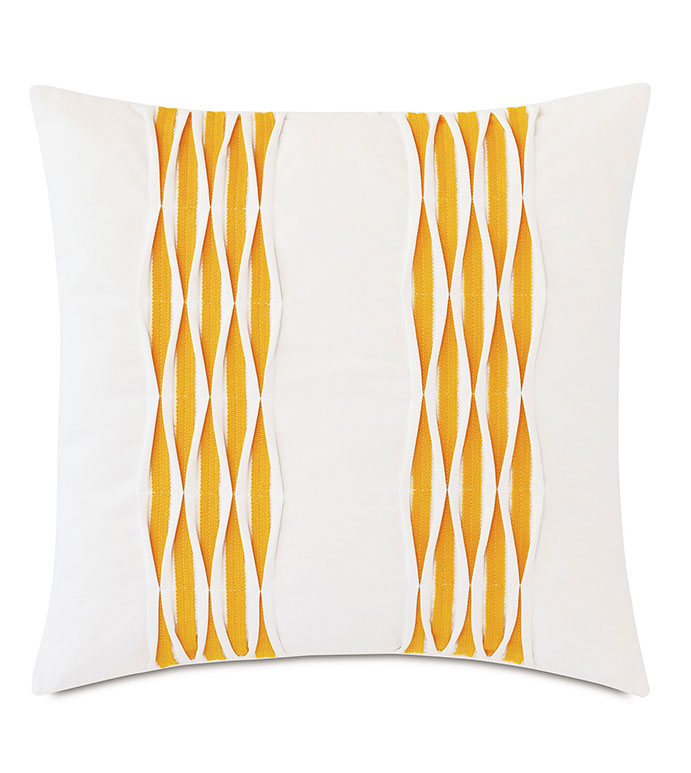 Tamaya Pintuck Decorative Pillow in Yellow