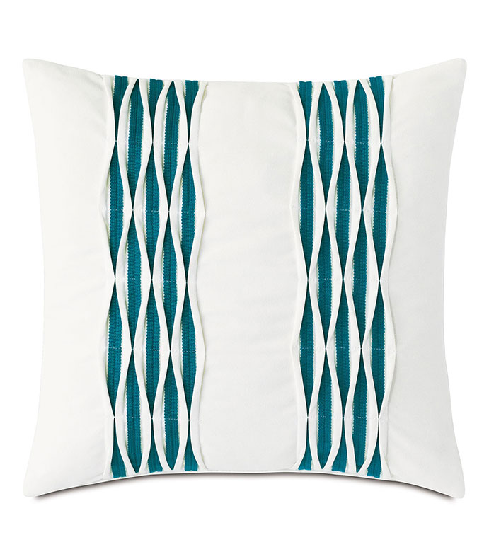 Tamaya Pintuck Decorative Pillow in Teal