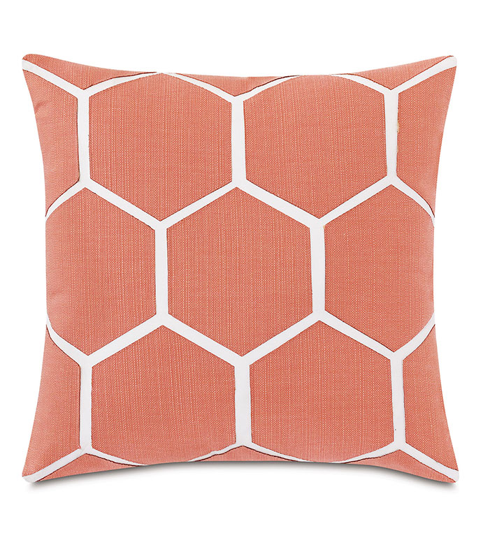 Tamaya Hexagon Decorative Pillow in Carnation