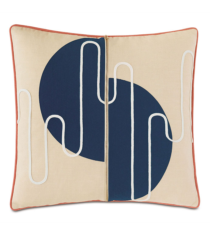 Belleair Zipper Decorative Pillow in Navy