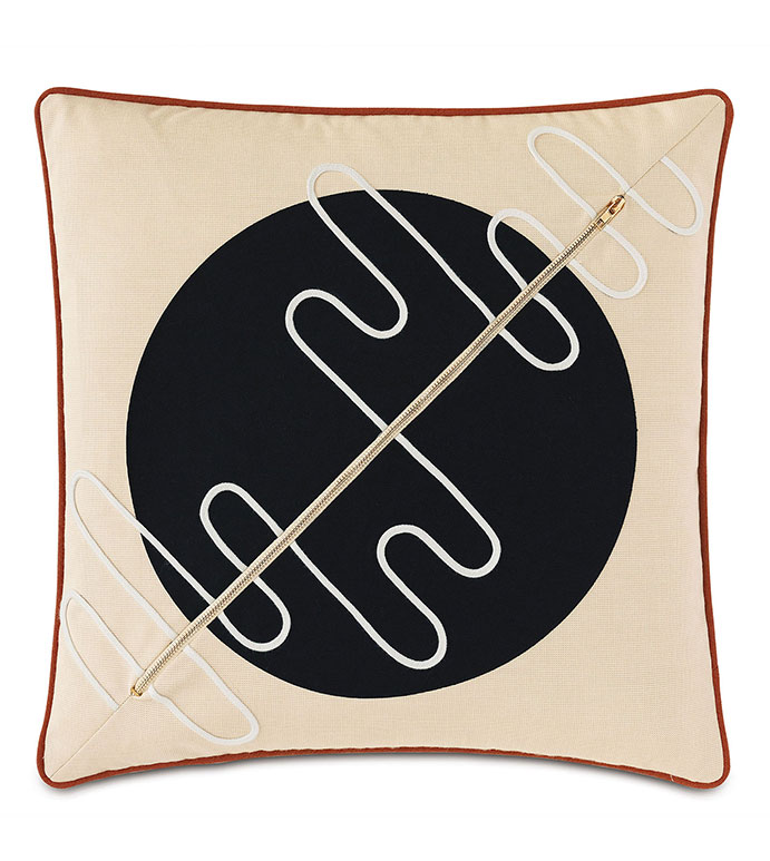 Belleair Zipper Decorative Pillow in Black