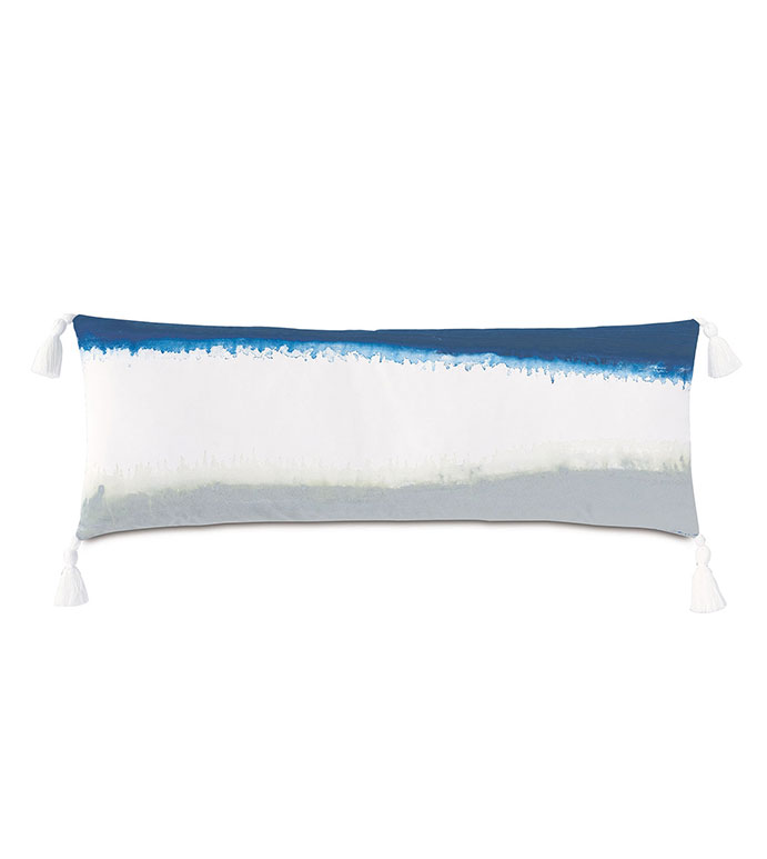 Palmetto Handpainted Decorative Pillow in Indigo