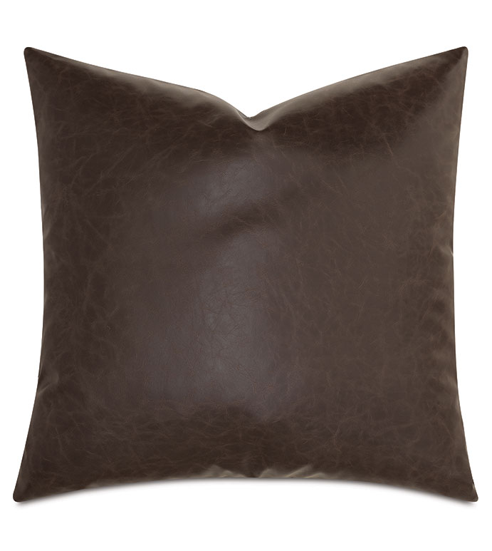 Nevin Vegan Leather Decorative Pillow in Bark