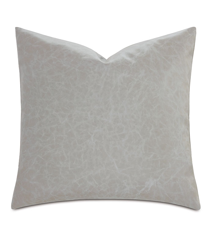 Nevin Vegan Leather Decorative Pillow in Light Gray