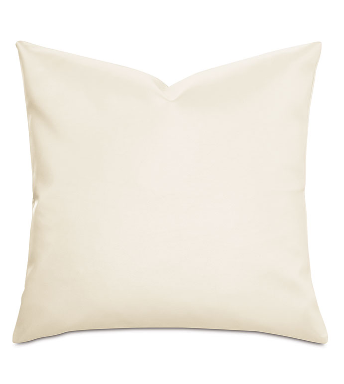 Klein Vegan Leather Decorative Pillow in Shell