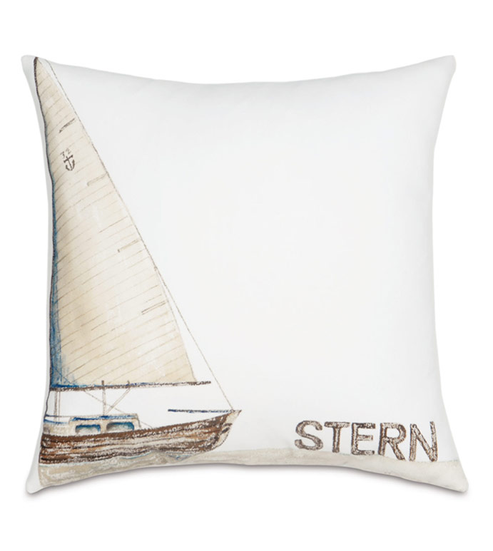 Stern Handpainted Decorative Pillow