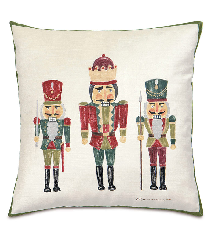 Nutcracker Handpainted Decorative Pillow