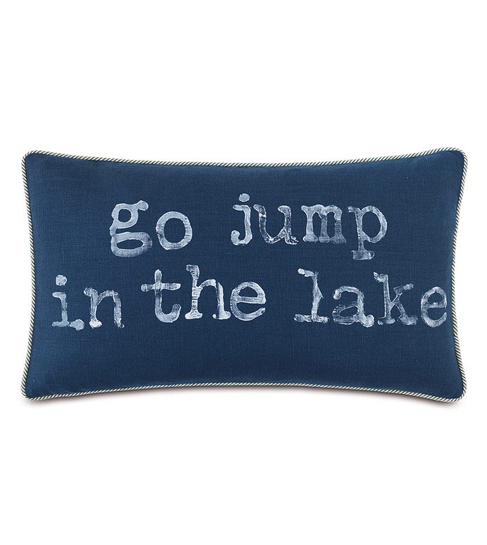 Bay Blockprinted Decorative Pillow in Lake