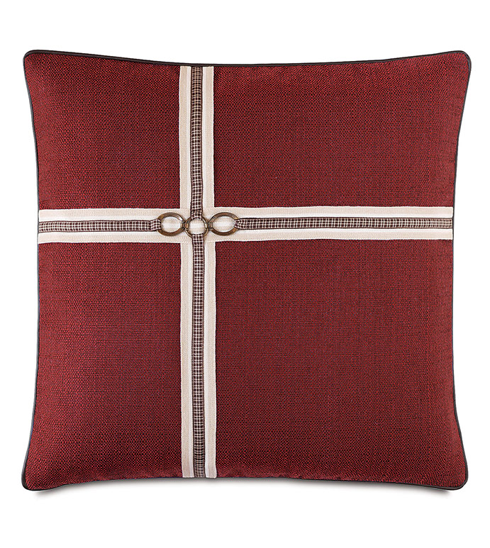 Kilbourn Houndstooth Ribbon Decorative Pillow