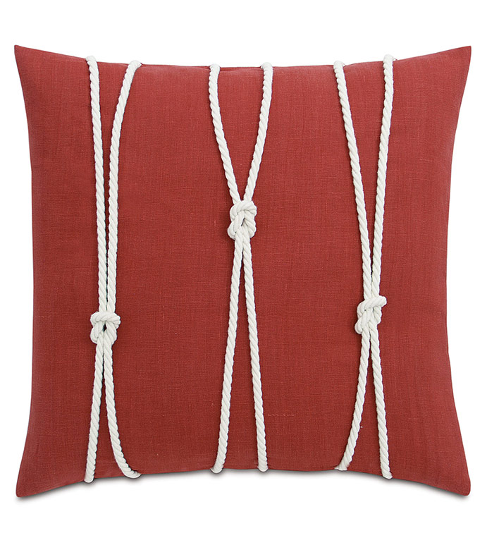 Isle Yacht Knots Decorative Pillow in Scarlet