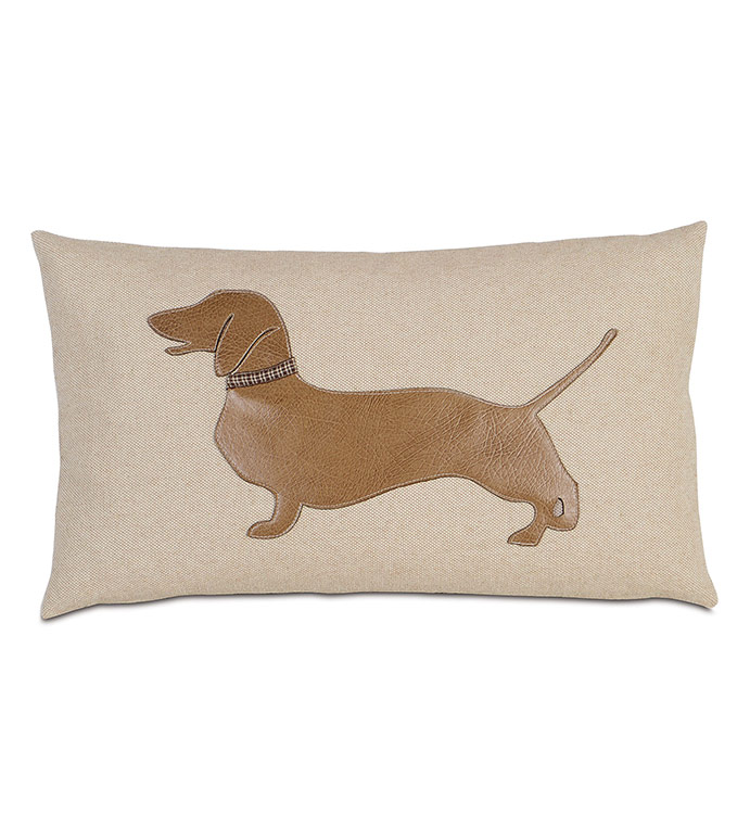 Dachshund Applique Decorative Pillow