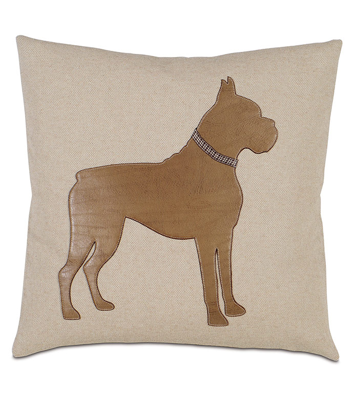 Boxer Applique Decorative Pillow