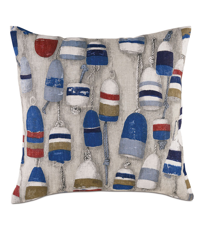 Afloat Buoys Print Decorative Pillow