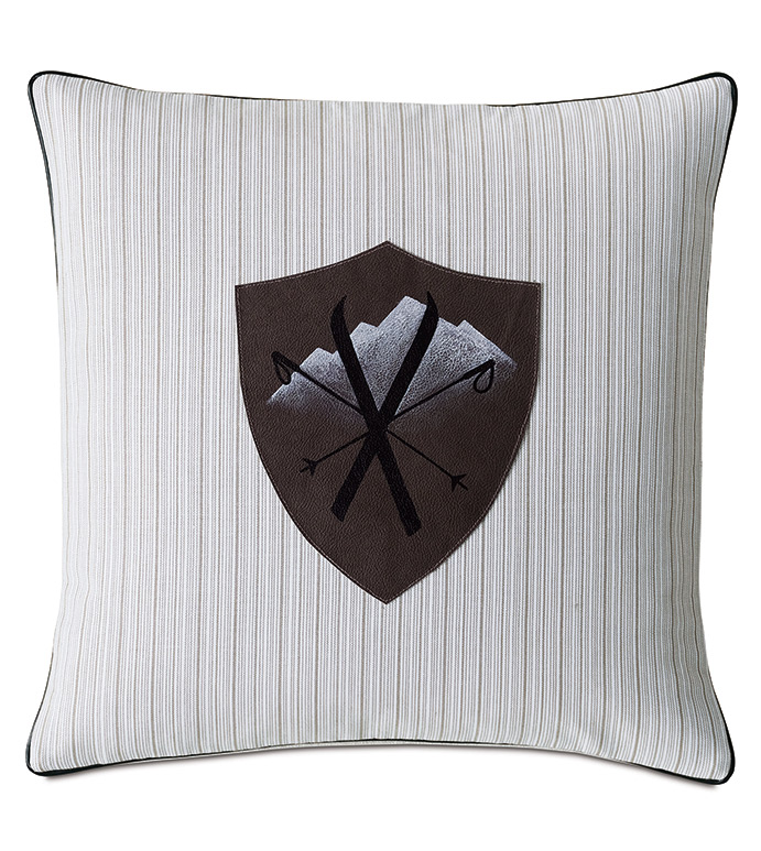 Lodge Leather Badge Decorative Pillow