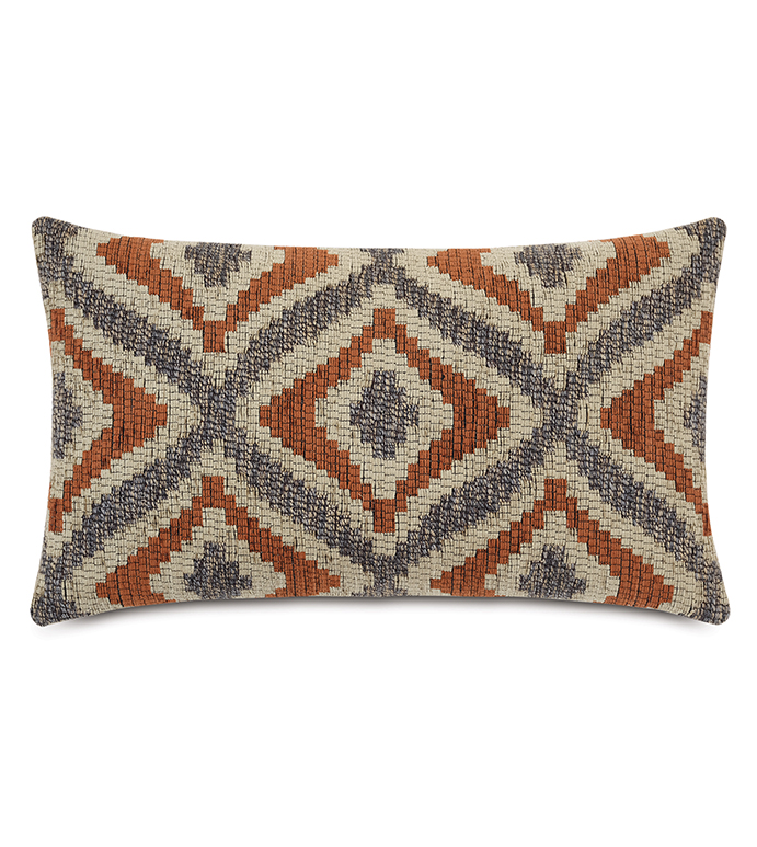 Monterosa Woven Decorative Pillow in Rust