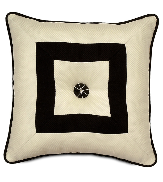 Gaston Black Mitered & Tufted