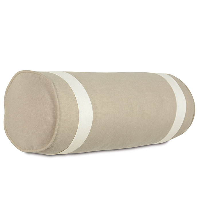 Bel Air Linen Bolster In Bisque