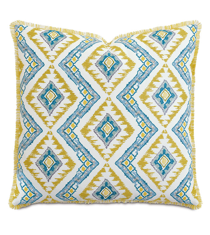 VILLA BLANCA EMBROIDERED DECORATIVE PILLOW