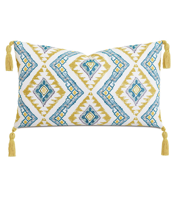 VILLA BLANCA EMBROIDERED DECORATIVE PILLOW