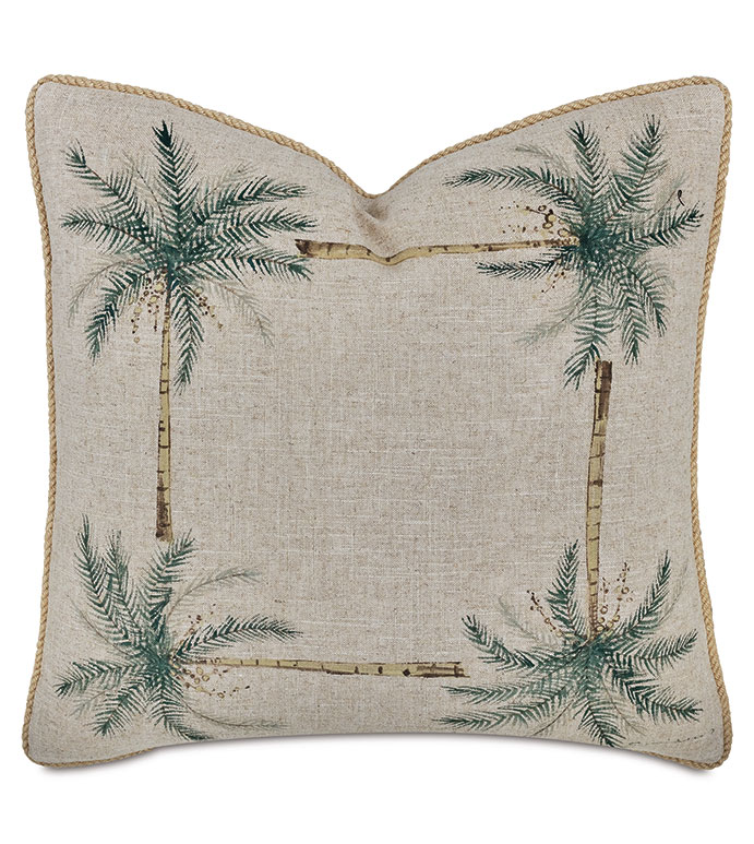 ST. LUCIA PALM TREE DECORATIVE PILLOW