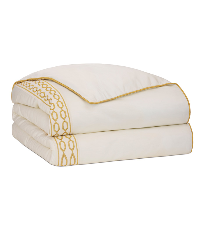 Luxe Embroidered Border Duvet Cover