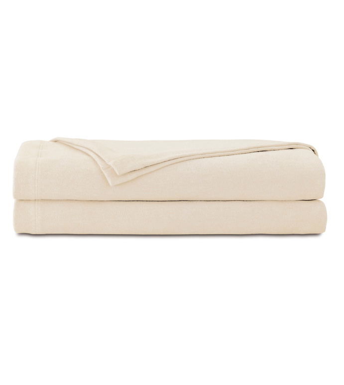 Brera Flannel Blanket In Ivory