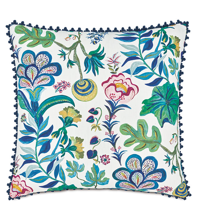 BOCA RATON JACOBEAN DECORATIVE PILLOW