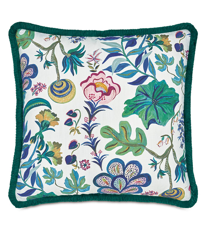 BOCA RATON FLORAL DECORATIVE PILLOW