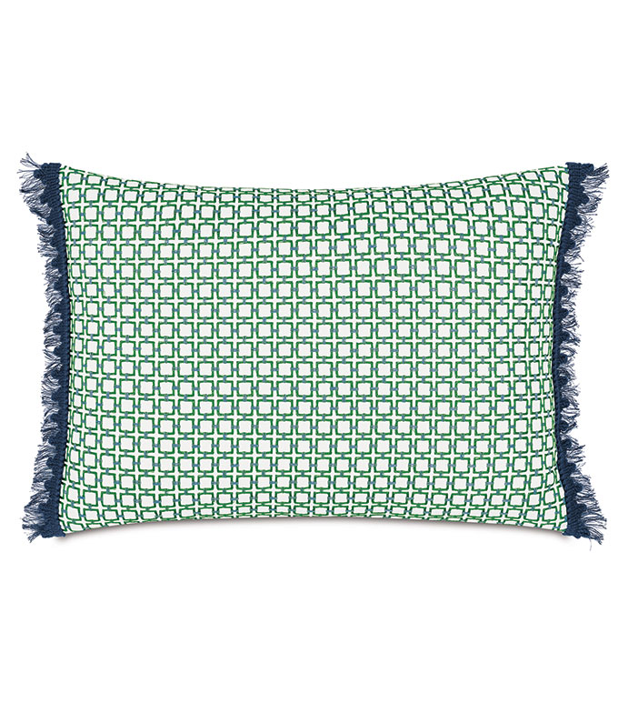 BOCA RATON EMBROIDERED DECORATIVE PILLOW
