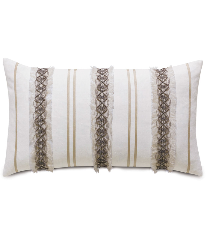 Naomi Border Accent Pillow In White