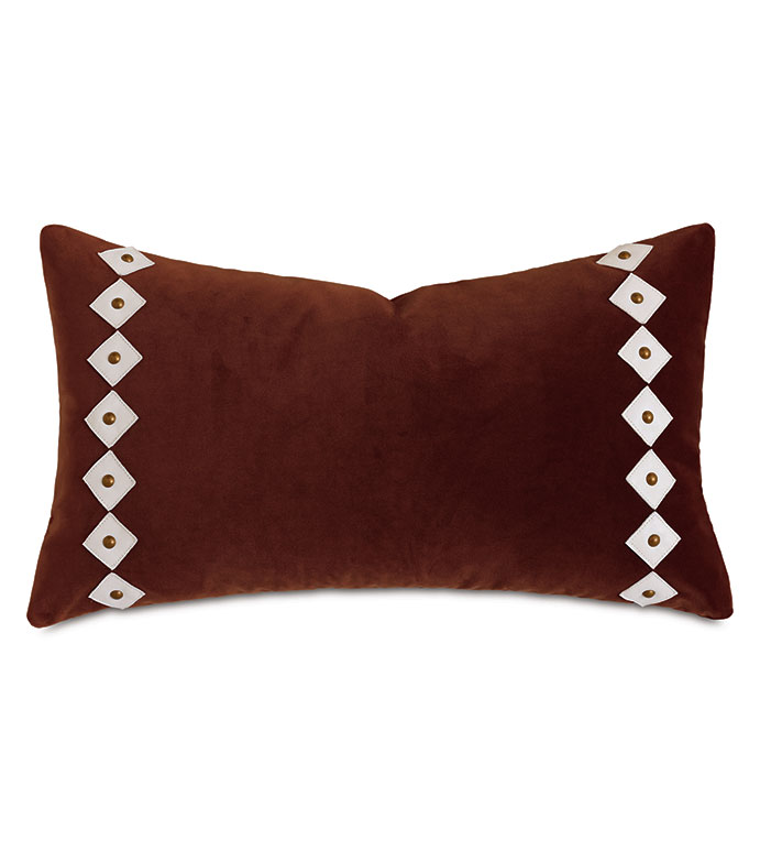 GUSTAV LEATHER DIAMOND CUT DECORATIVE PILLOW