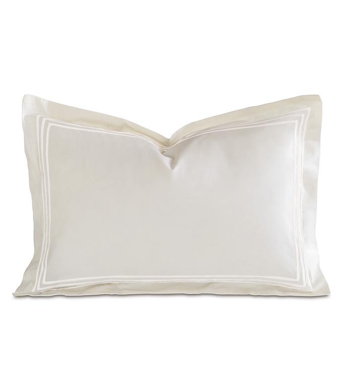 Tessa Ivory/White Boudoir Sham