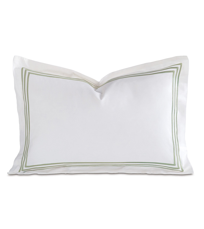 Tessa White/Aqua Boudoir Sham