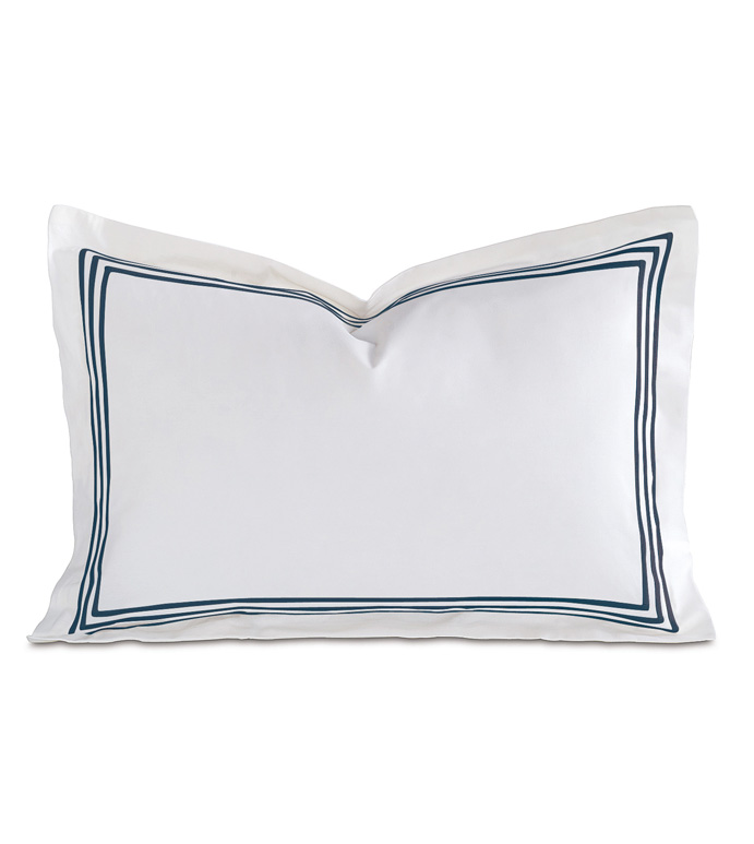 Tessa White/Navy Boudoir Sham