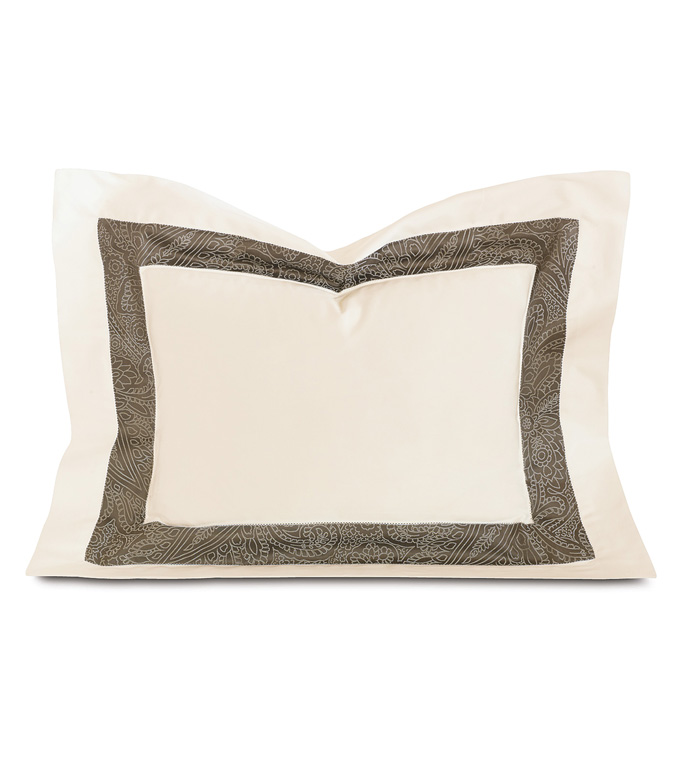 Cornice Ivory/Truffle Boudoir Sham